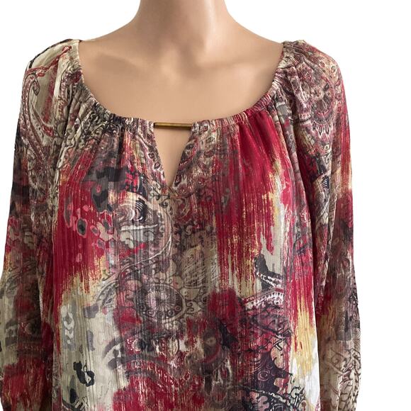 Sara Michelle Blouse Womens 2X Lightweight Abstract Pattern - Picture 6 of 12